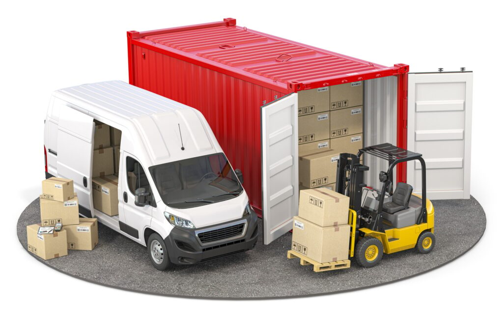 Delivery logistic and shipping concept